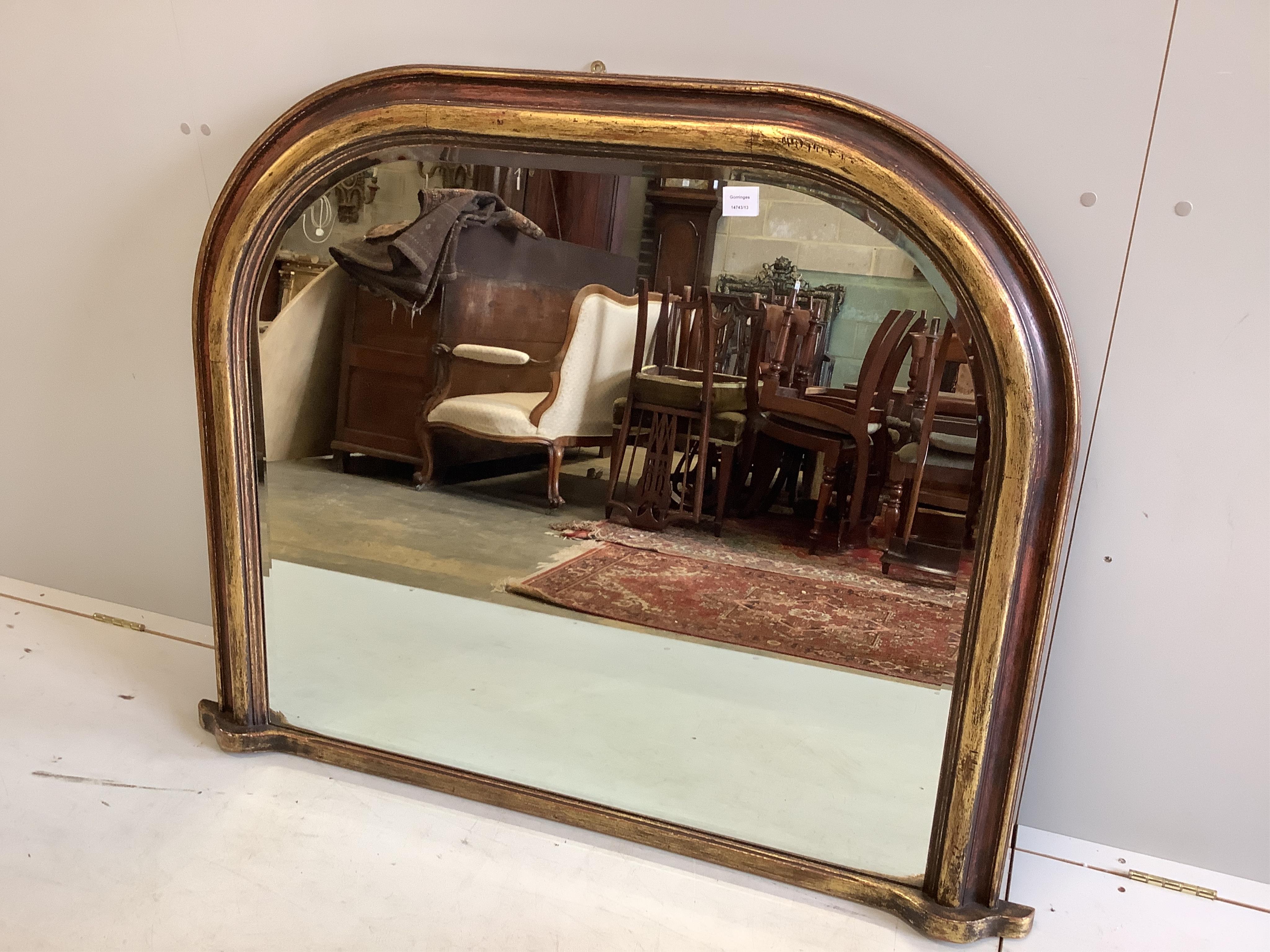 A Victorian style painted overmantel mirror, width 130cm, height 101cm. Condition - good